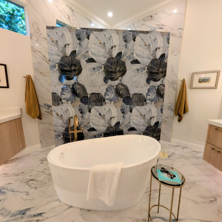 master bath accent wall